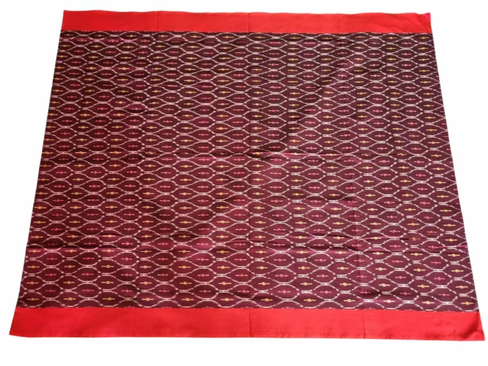 Traditional Pochampally cotton saree with hand-dyed Ikat patterns"