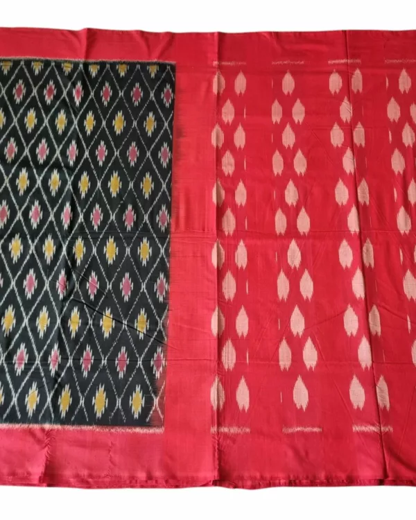 Elegant Pochampally saree in soft cotton fabric with geometric Ikat patterns