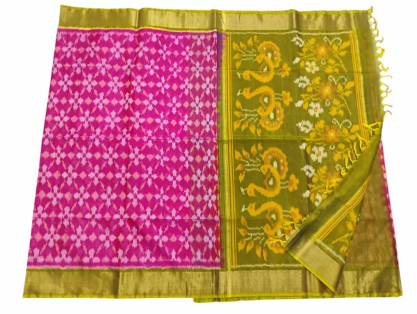 Pochampally Saree in Cotton Silk with Ikat Design & Blouse
