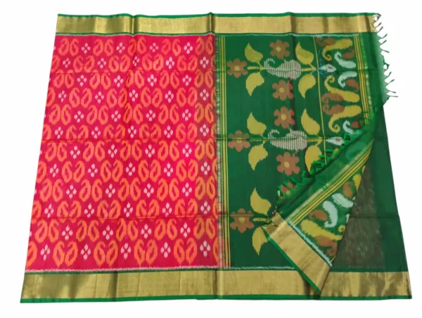 Pochampally Saree in Cotton Silk with Ikat Design & Blouse