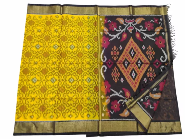 Pochampally Saree in Cotton Silk with Ikat Design & Blouse