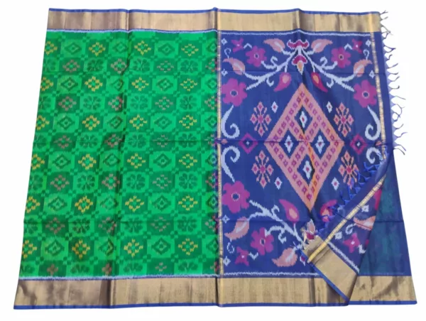 Pochampally Saree in Cotton Silk with Ikat Design & Blouse