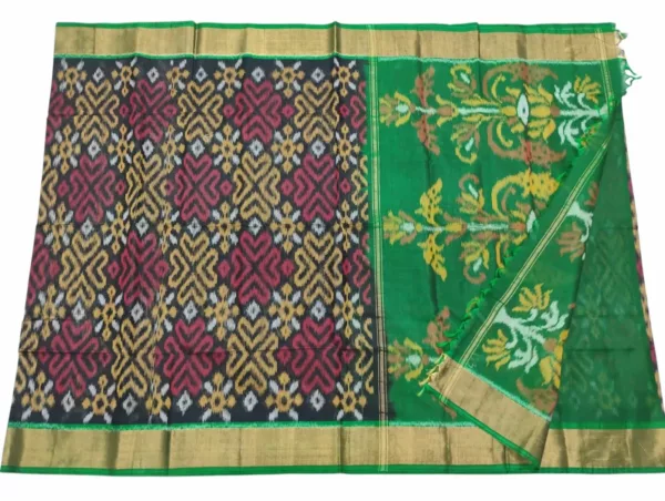 Pochampally Saree in Cotton Silk with Ikat Design & Blouse