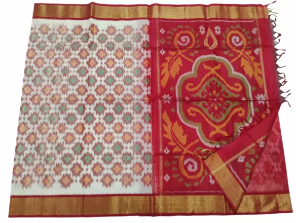 Pochampally Saree in Cotton Silk with Ikat Design & Blouse