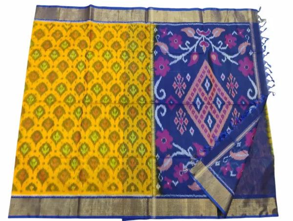 Pochampally Saree in Cotton Silk with Ikat Design & Blouse