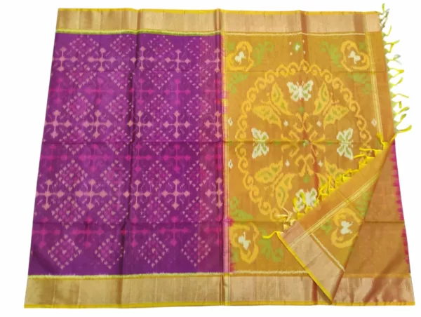 Pochampally Saree in Cotton Silk with Ikat Design & Blouse