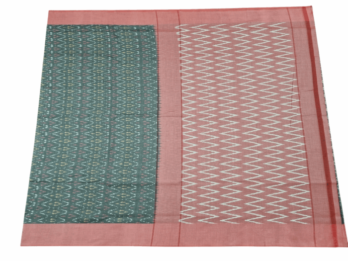 Mercerised Cotton Pochampally Saree with Traditional Ikat Weave - Image 1