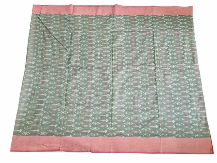 kat Mercerised Cotton pochampally Saree with Matching Blouse - Image 2
