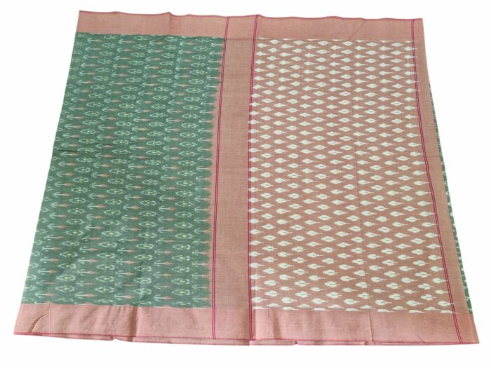 kat Mercerised Cotton pochampally Saree with Matching Blouse - Image 1