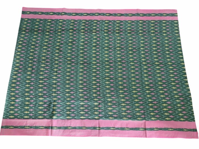 kat Mercerised Cotton pochampally Saree with Matching Blouse - Image 2