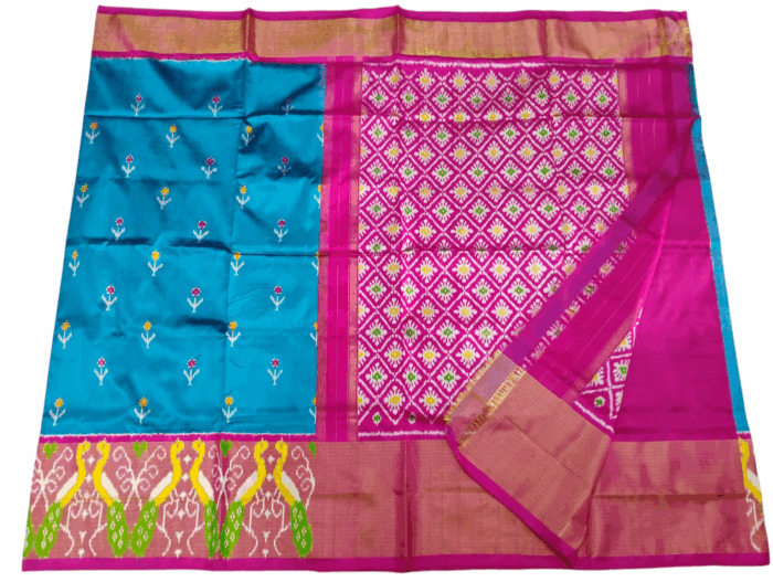 Pochampally Ikat Handloom Silk Saree- 6.2 Meters with Blouse - Image 1