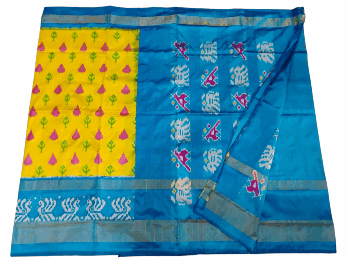 Pochampally Ikat Handloom Silk Saree- 6.2 Meters with Blouse - Image 1