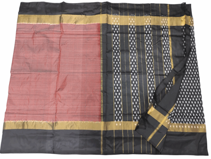 Pochampally Ikat Handloom Silk Saree- 6.2 Meters with Blouse - Image 1