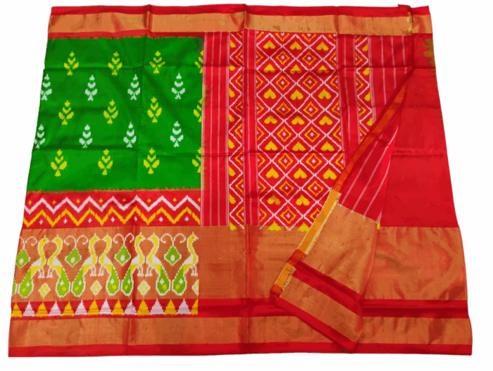 Pochampally Ikat Handloom Silk Saree- 6.2 Meters with Blouse - Image 1