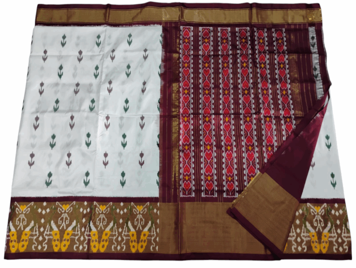 Pochampally Ikat Handloom Silk Saree- 6.2 Meters with Blouse - Image 1