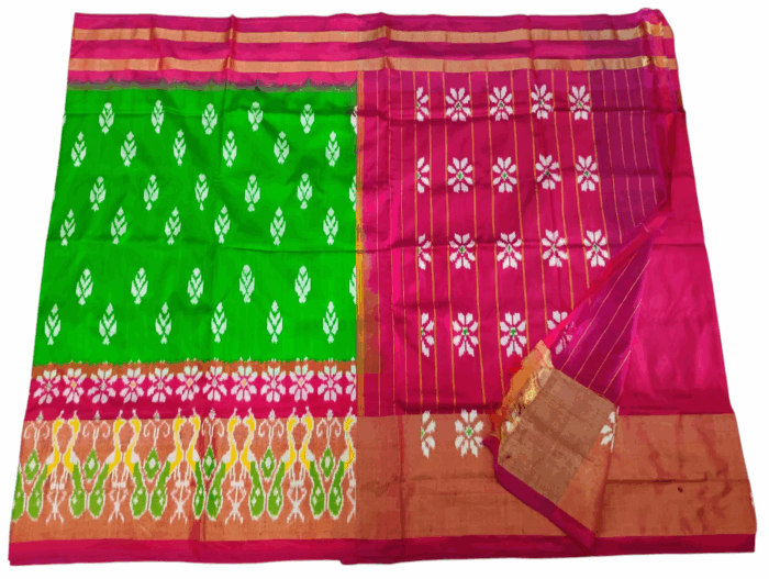Pochampally Ikat Handloom Silk Saree- 6.2 Meters with Blouse - Image 1