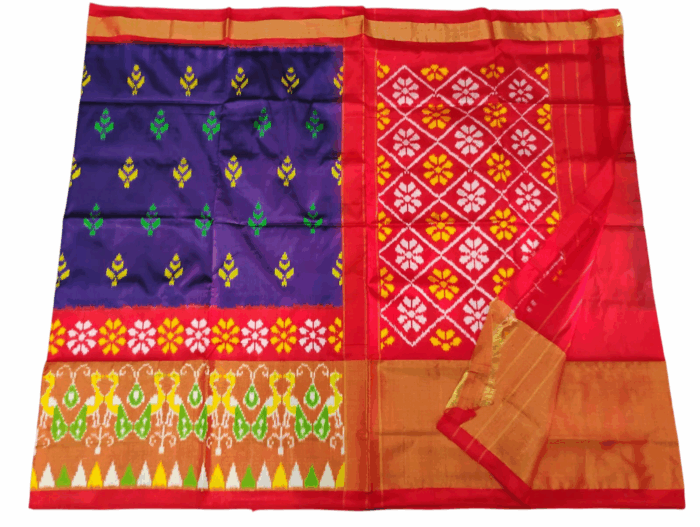 Pochampally Ikat Handloom Silk Saree- 6.2 Meters with Blouse - Image 1