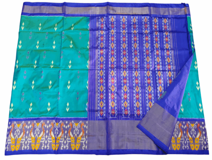 Pochampally Ikat Handloom Silk Saree- 6.2 Meters with Blouse - Image 1