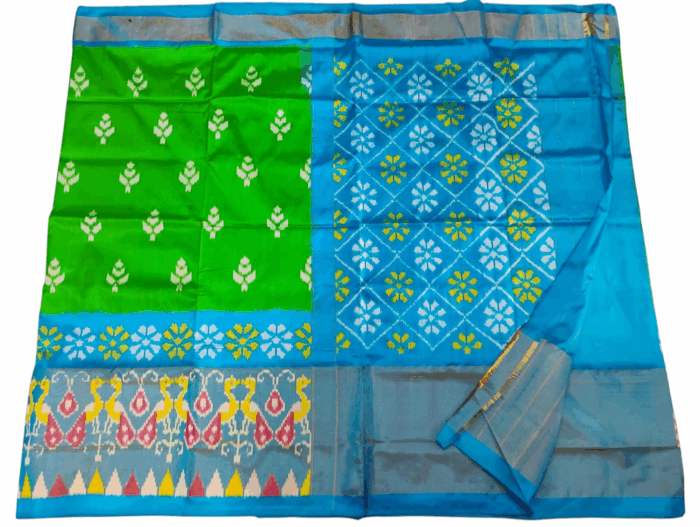 Pochampally Ikat Handloom Silk Saree- 6.2 Meters with Blouse - Image 1