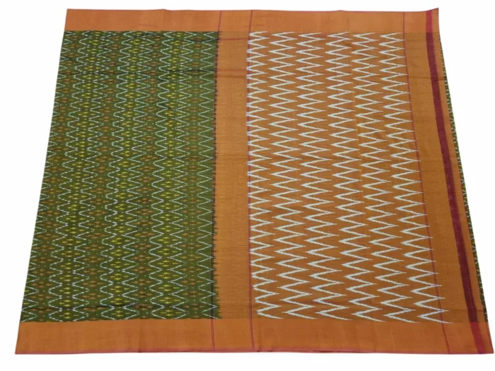 Mercerised Cotton Pochampally Saree with Traditional Ikat Weave - Image 1