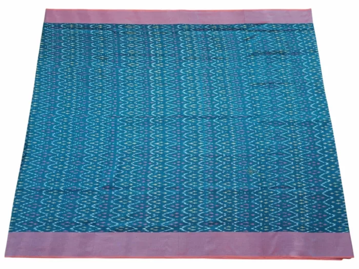 Mercerised Cotton Pochampally Saree with Traditional Ikat Weave - Image 2