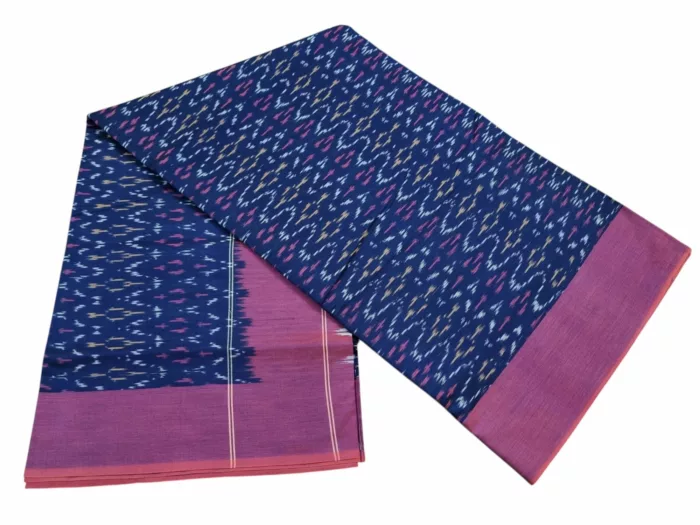 Mercerised Cotton Pochampally Saree with Traditional Ikat Weave - Image 3