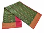 kat Mercerised Cotton pochampally Saree with Matching Blouse - Image 4