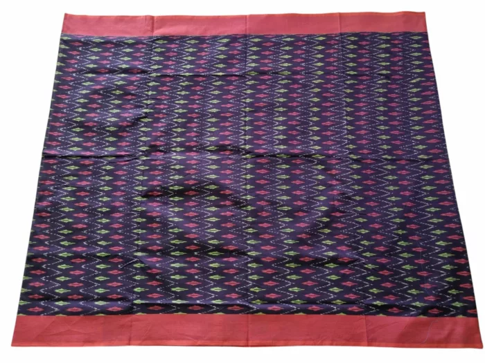kat Mercerised Cotton pochampally Saree with Matching Blouse - Image 2