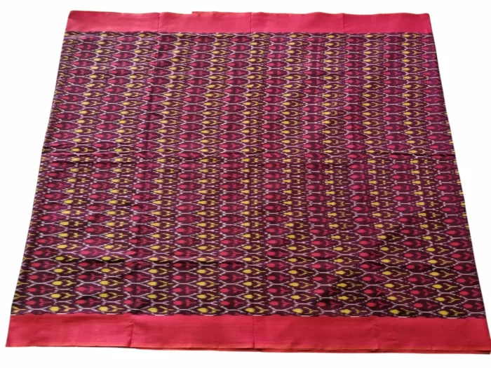 kat Mercerised Cotton pochampally Saree with Matching Blouse - Image 3