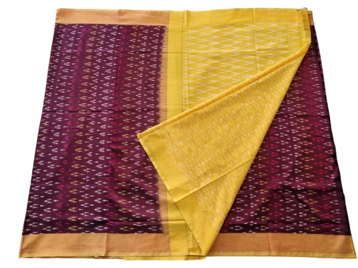 kat Mercerised Cotton pochampally Saree with Matching Blouse - Image 2
