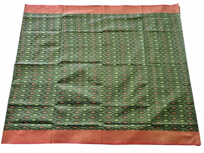 kat Mercerised Cotton pochampally Saree with Matching Blouse - Image 2