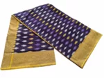 kat Mercerised Cotton pochampally Saree with Matching Blouse - Image 5