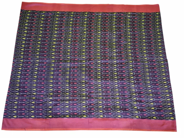 kat Mercerised Cotton pochampally Saree with Matching Blouse - Image 3