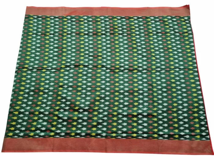 kat Mercerised Cotton pochampally Saree with Matching Blouse - Image 3