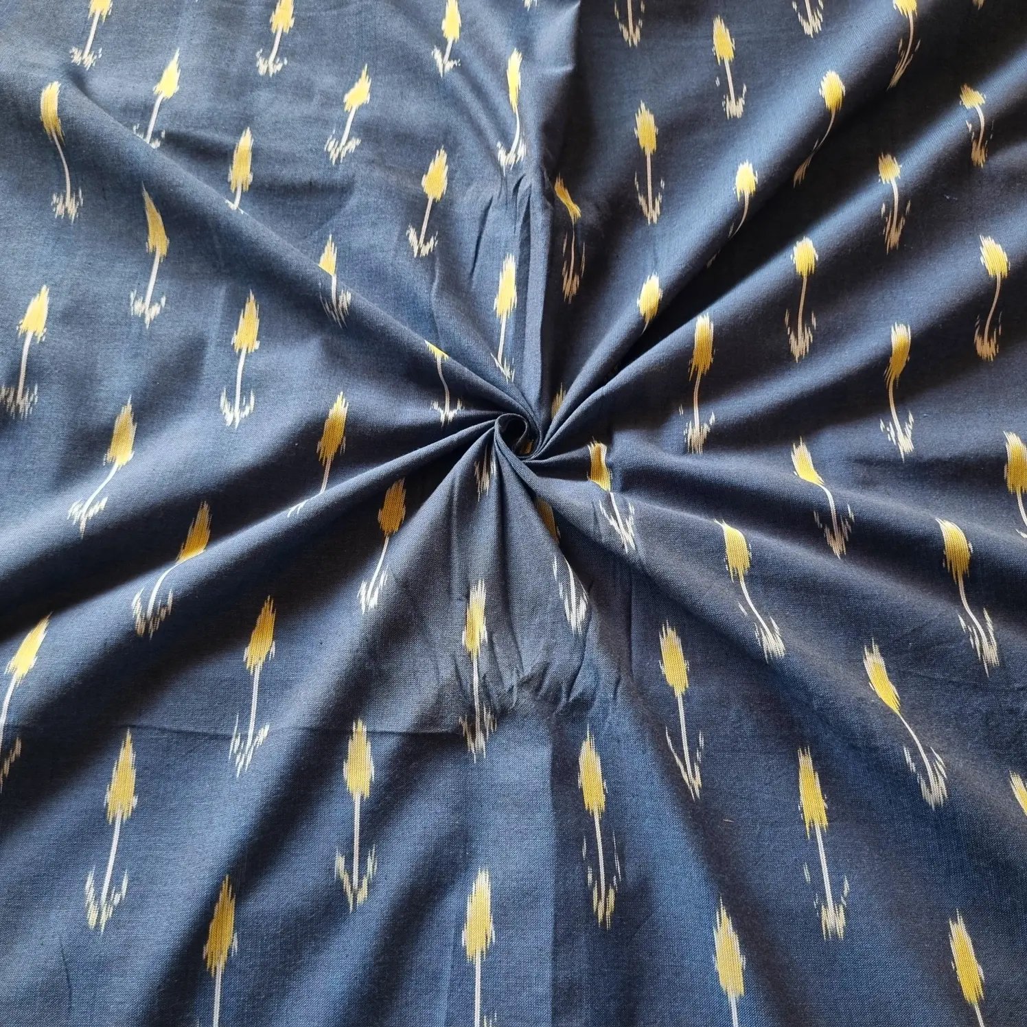 2025/09/1000377436.jpg Pure Cotton Fabric – Handwoven Ikat Design - Image 1