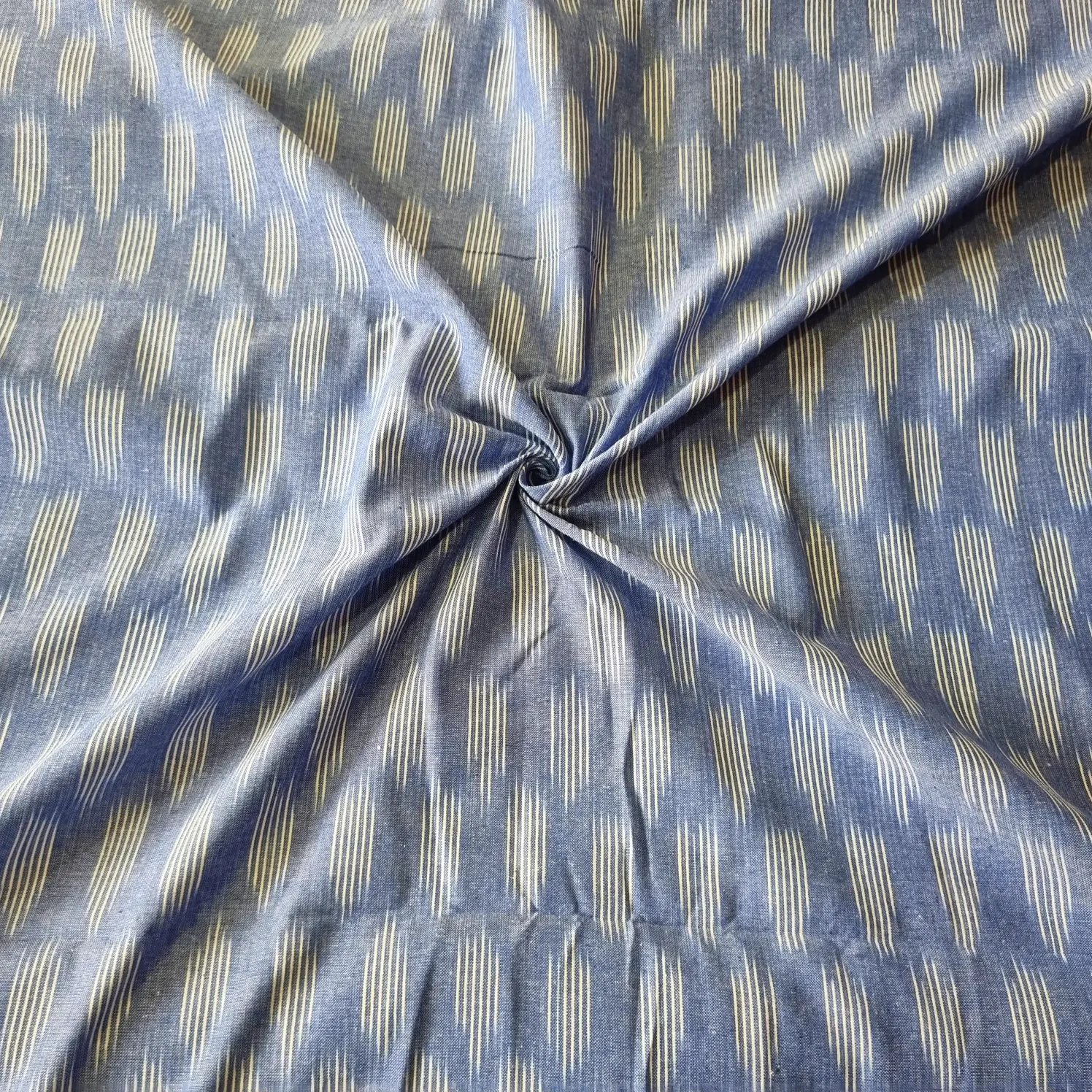 2025/09/1000377479.jpg Pure Cotton Fabric – Handwoven Ikat Design - Image 1