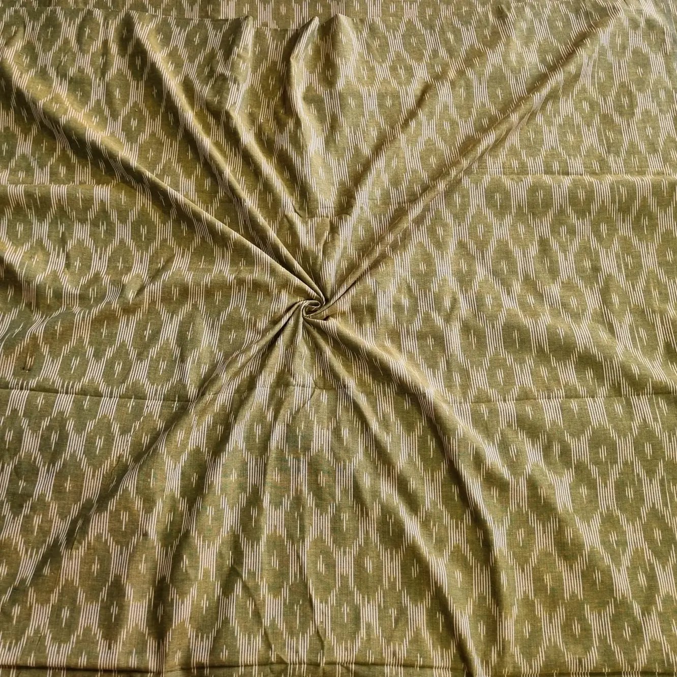 2025/09/1000377511.jpg Pure Cotton Fabric – Handwoven Ikat Design - Image 1