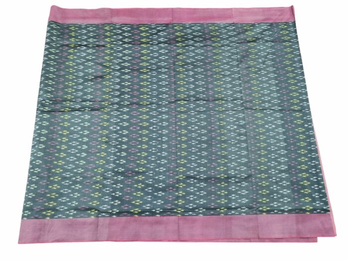 kat Mercerised Cotton pochampally Saree with Matching Blouse - Image 2