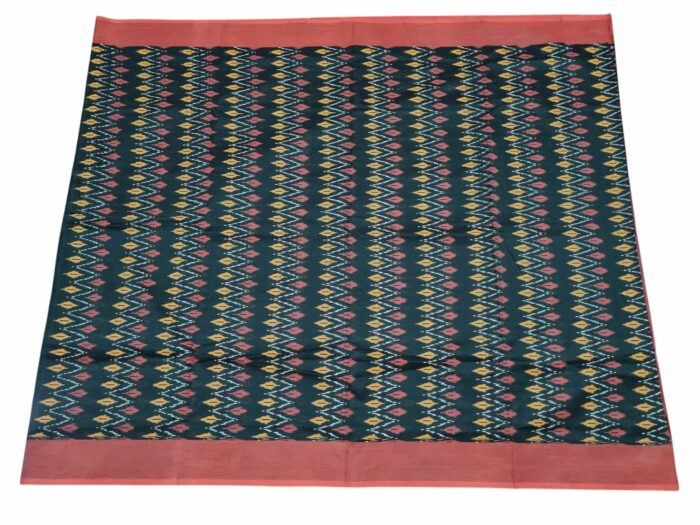 kat Mercerised Cotton pochampally Saree with Matching Blouse - Image 2