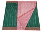 kat Mercerised Cotton pochampally Saree with Matching Blouse - Image 3