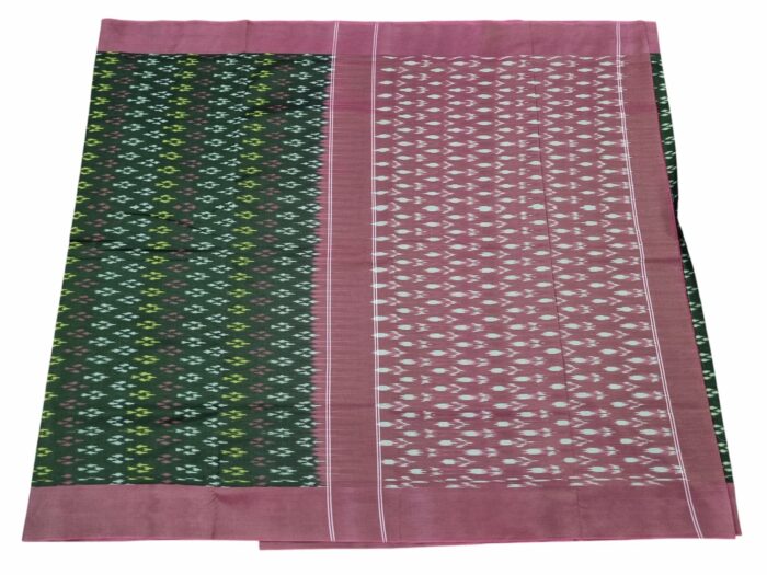 kat Mercerised Cotton pochampally Saree with Matching Blouse - Image 1