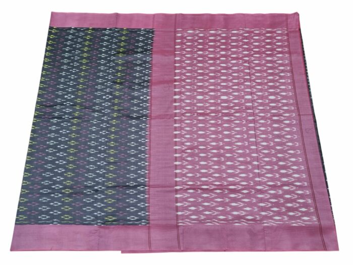 kat Mercerised Cotton pochampally Saree with Matching Blouse - Image 1