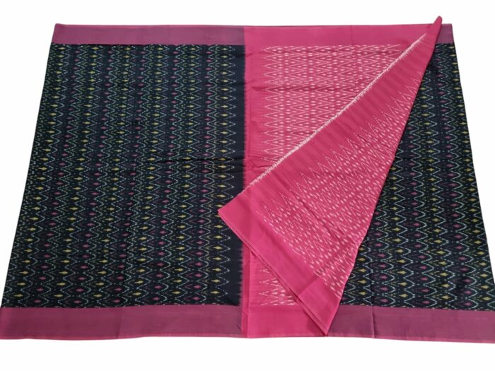 kat Mercerised Cotton pochampally Saree with Matching Blouse - Image 3