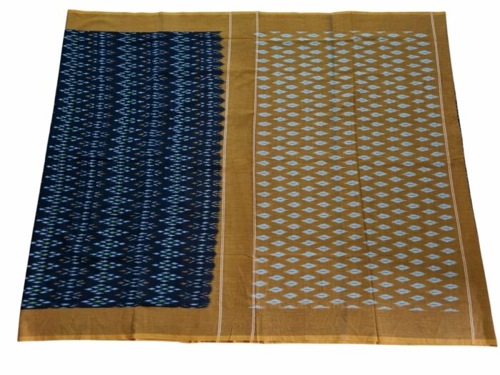 kat Mercerised Cotton pochampally Saree with Matching Blouse - Image 1
