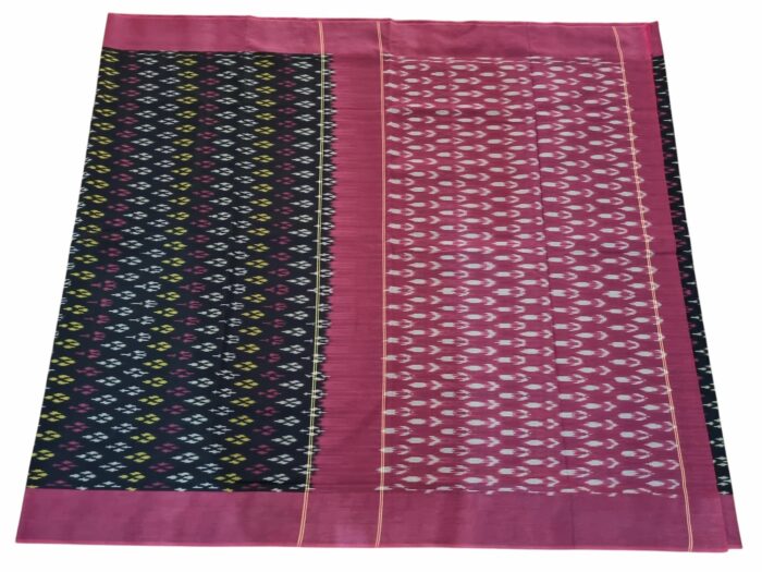 kat Mercerised Cotton pochampally Saree with Matching Blouse - Image 1