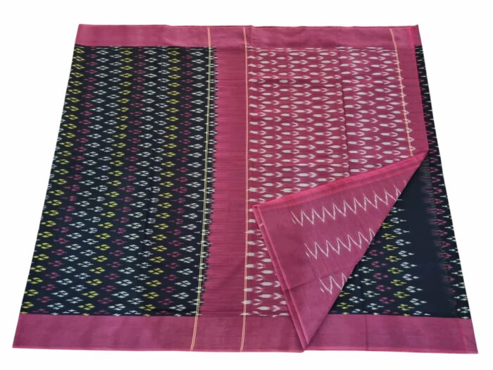 kat Mercerised Cotton pochampally Saree with Matching Blouse - Image 2