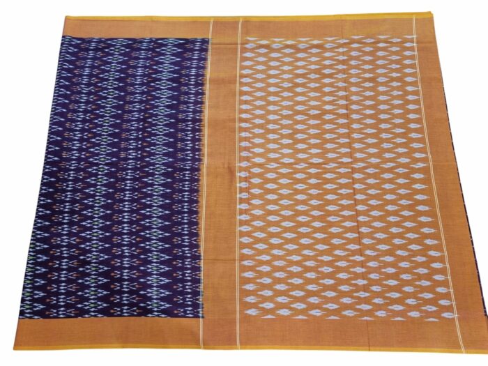 kat Mercerised Cotton pochampally Saree with Matching Blouse - Image 1
