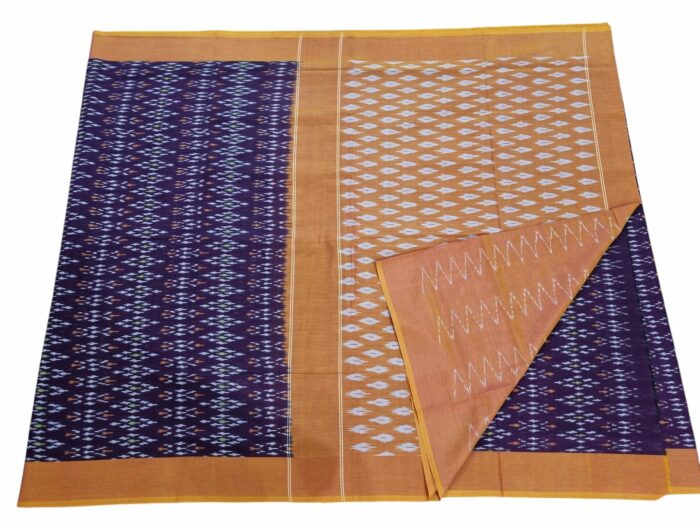 kat Mercerised Cotton pochampally Saree with Matching Blouse - Image 3