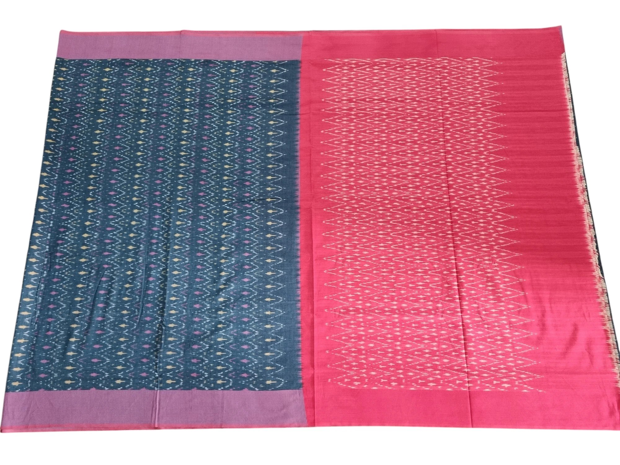 2025/09/1000386854.jpg kat Mercerised Cotton pochampally Saree with Matching Blouse - Image 1