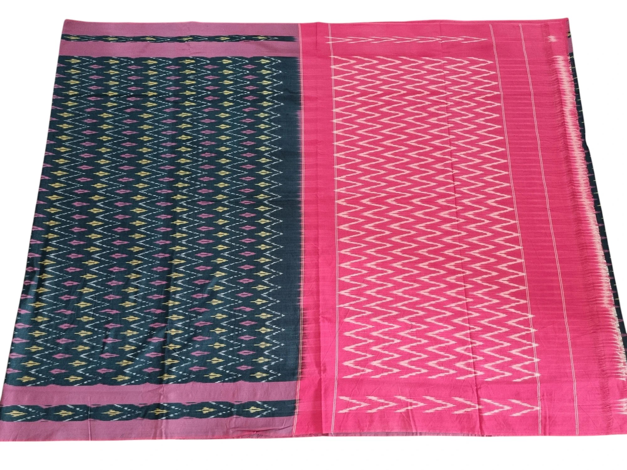 2025/09/1000386860.jpg kat Mercerised Cotton pochampally Saree with Matching Blouse - Image 1